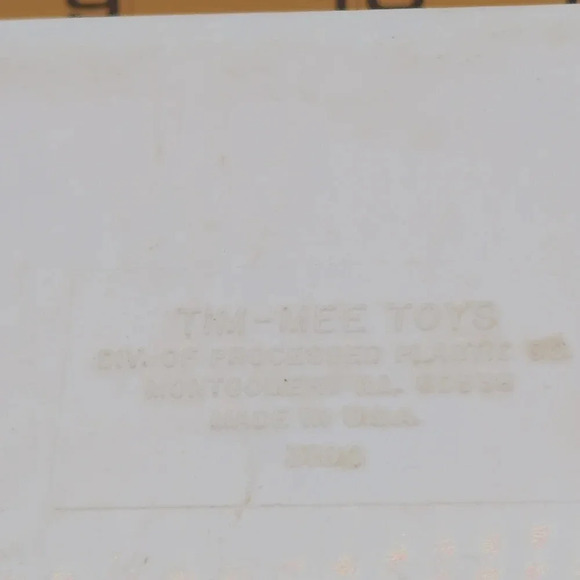 Vintage Tim Mee Toys Dolphin Raft Boat with Plastic Motor 3100 Orange White - Picture 4 of 4